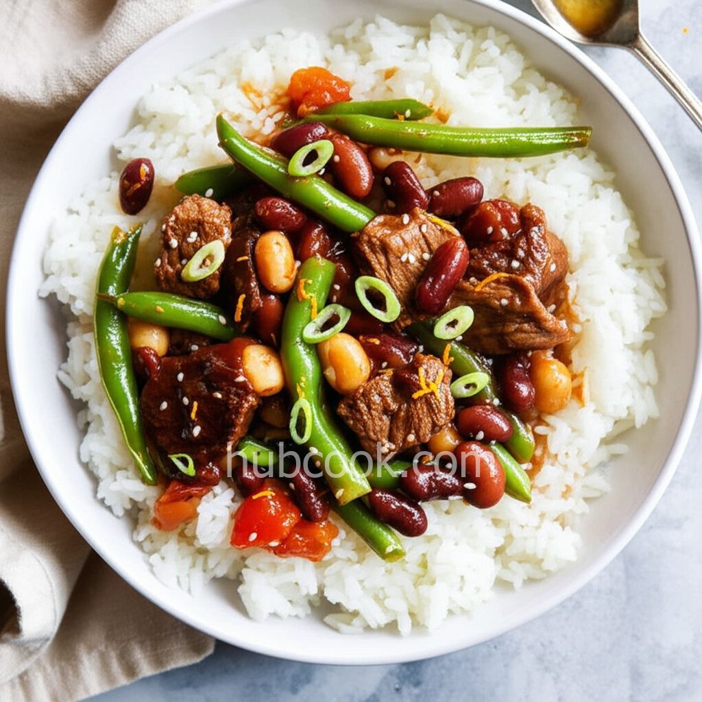 Teriyaki Beef & Bean Rice Bowls from Del Monte