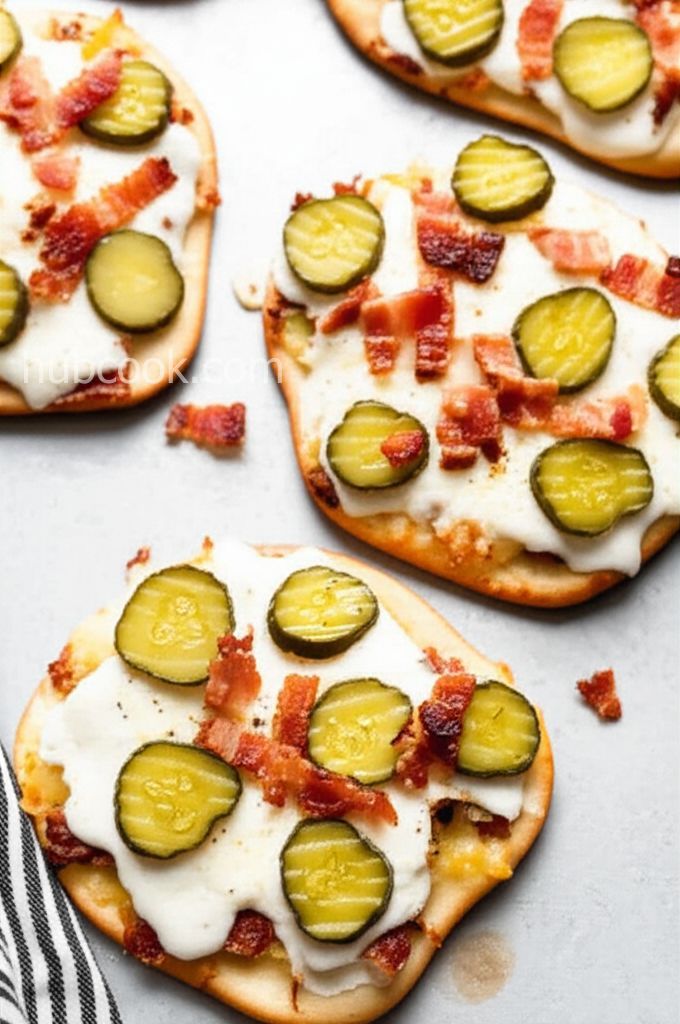 Bacon Dill Pickle Pizzas