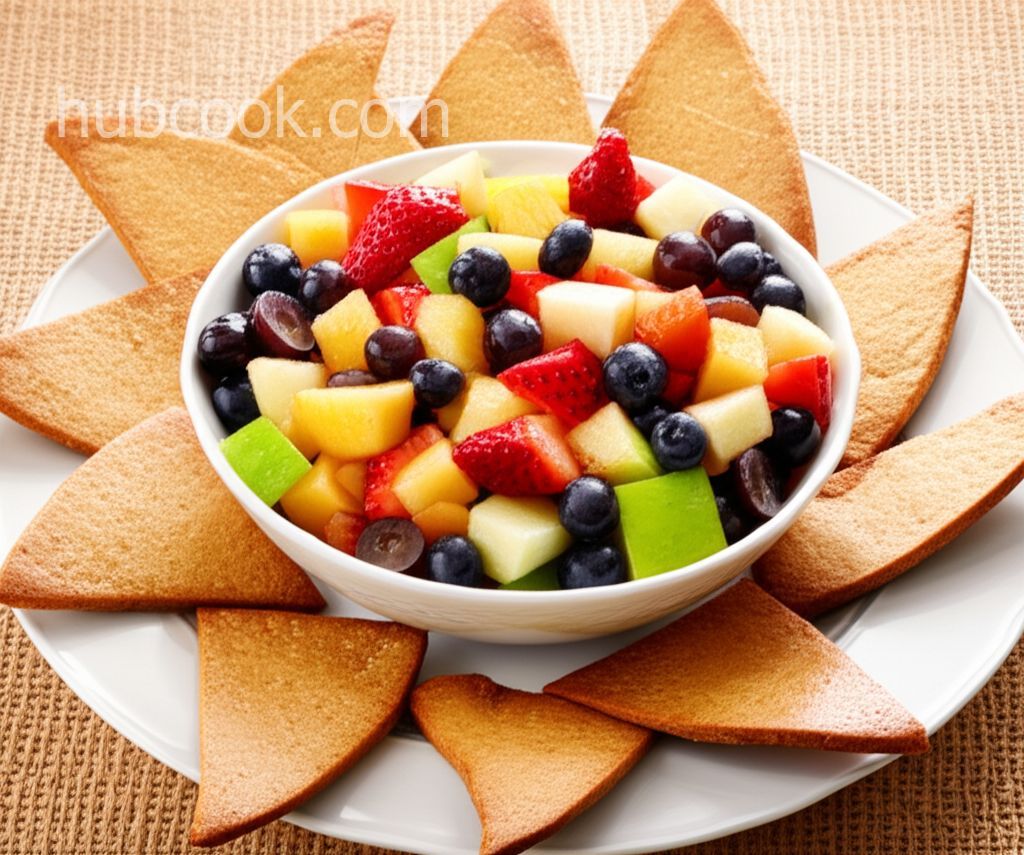 Rainbow Fruit Salsa with Whole Wheat Cinnamon Chips