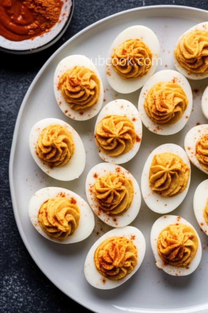 Harissa Deviled Eggs