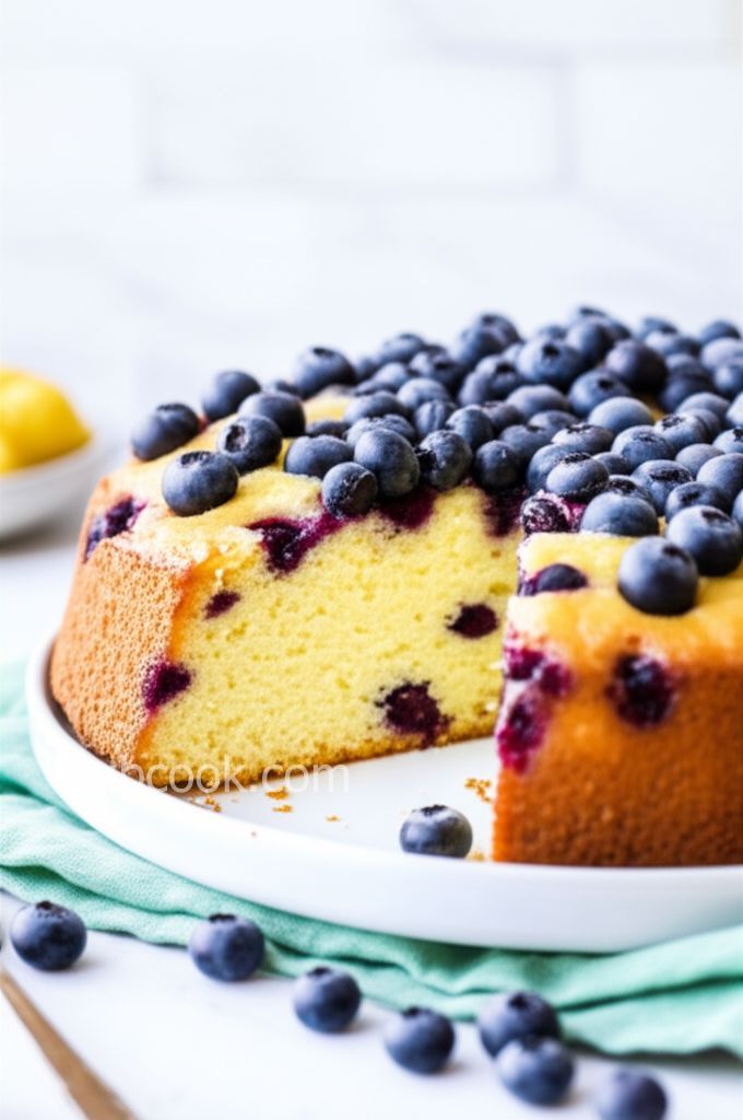 Lemon Yogurt Cake with Blueberries