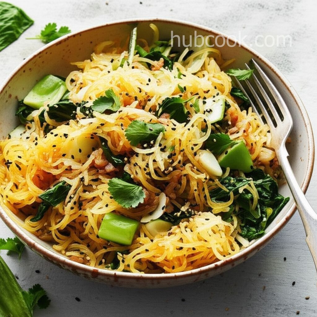 Low-Carb Spaghetti Squash Salad with Bok Choy