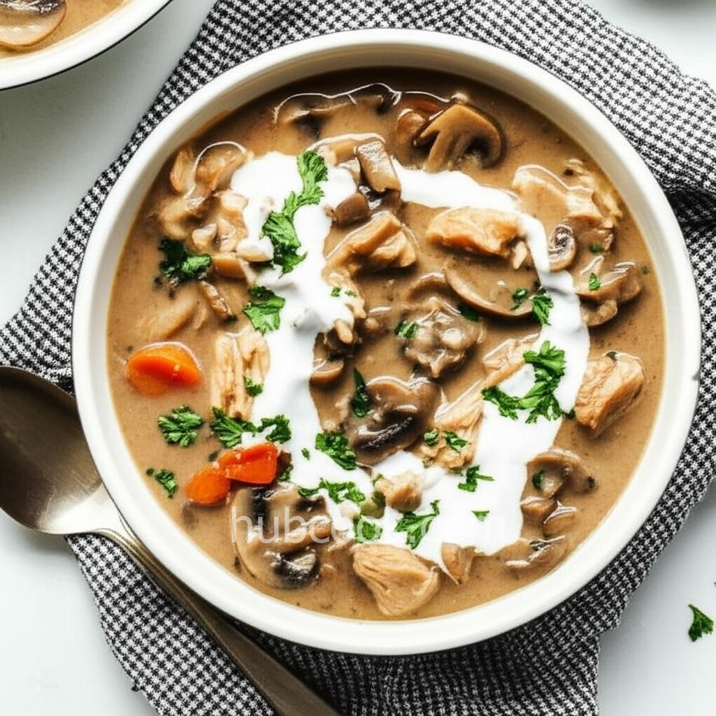 Mushroom and Chicken with Sour Cream Soup