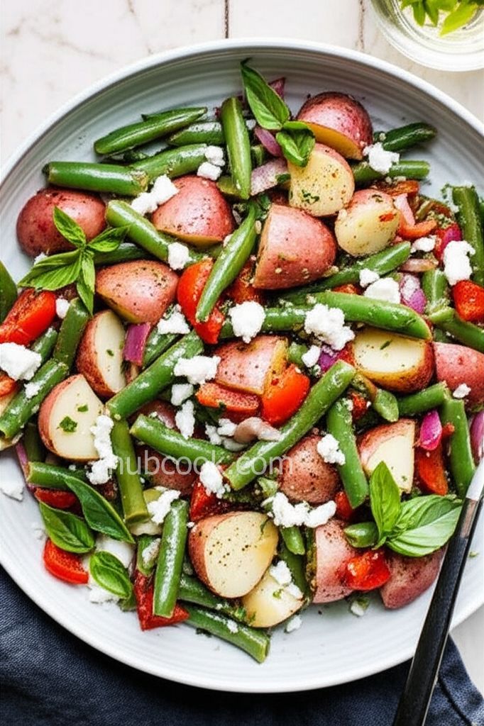 Warm Green Bean and Potato Salad with Goat Cheese